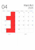 Ari4月のお休みのご案内